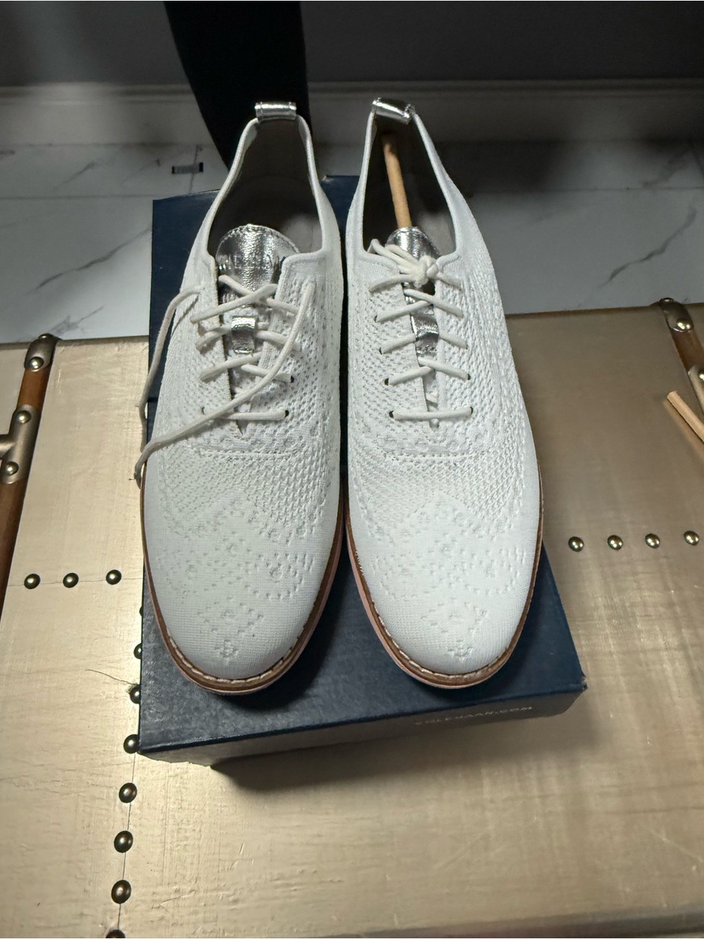 Women’s Cole Haan white with pink sole